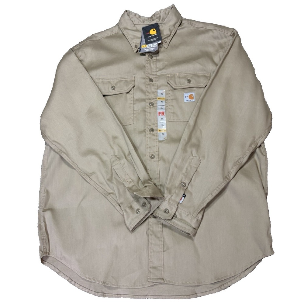 NWT Carhartt Shirt Mens XLG Reg Blue FR Flame Resistant Heavyweight FRS003-465